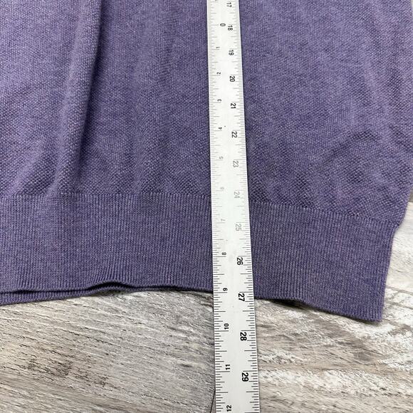 Vintage 90s Polo Ralph Lauren Purple Mens XL Mini Pony Cashmere Knit Sweater - Picture 9 of 10